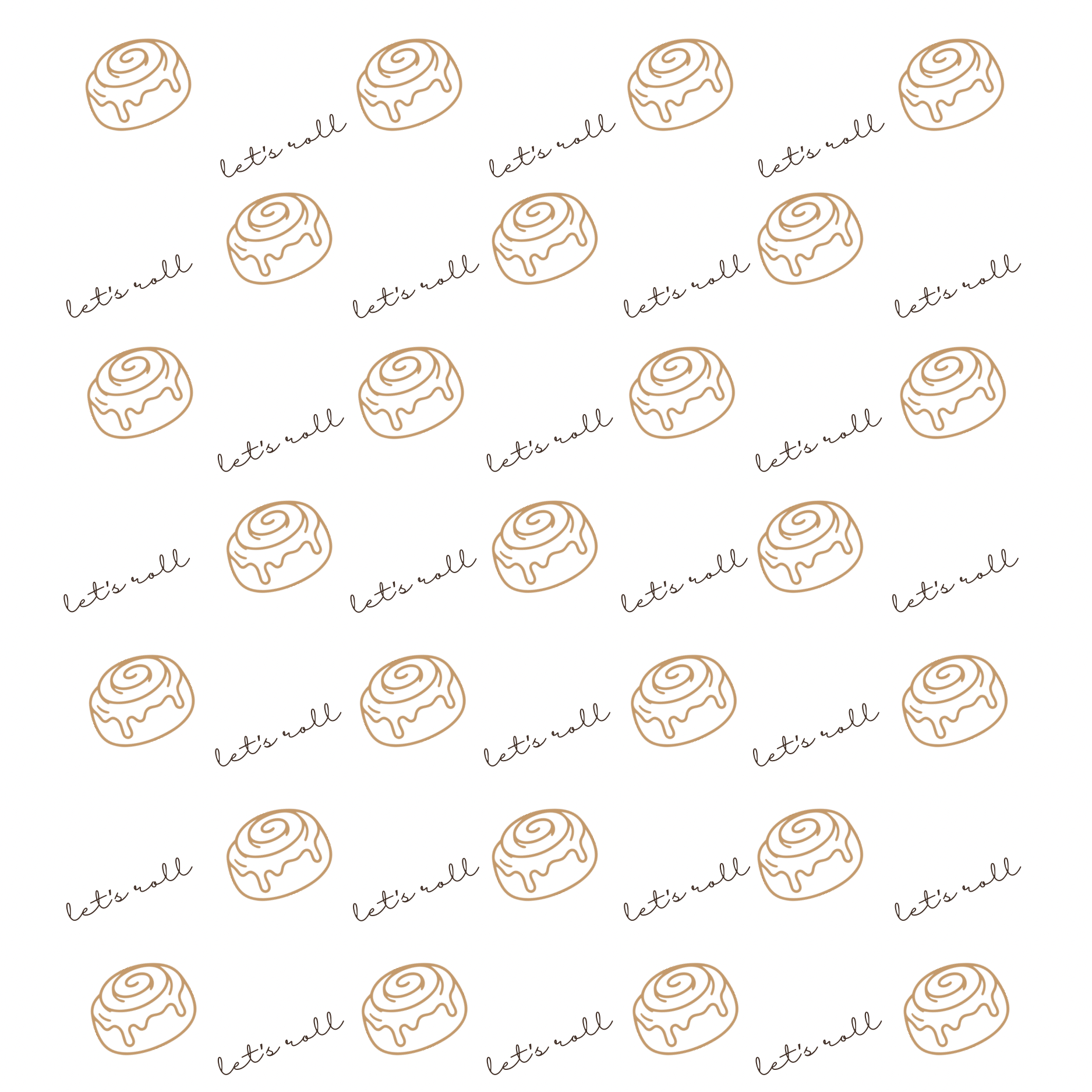 "Let's Roll" Greaseproof Paper (8" x 8" | White Kraft)